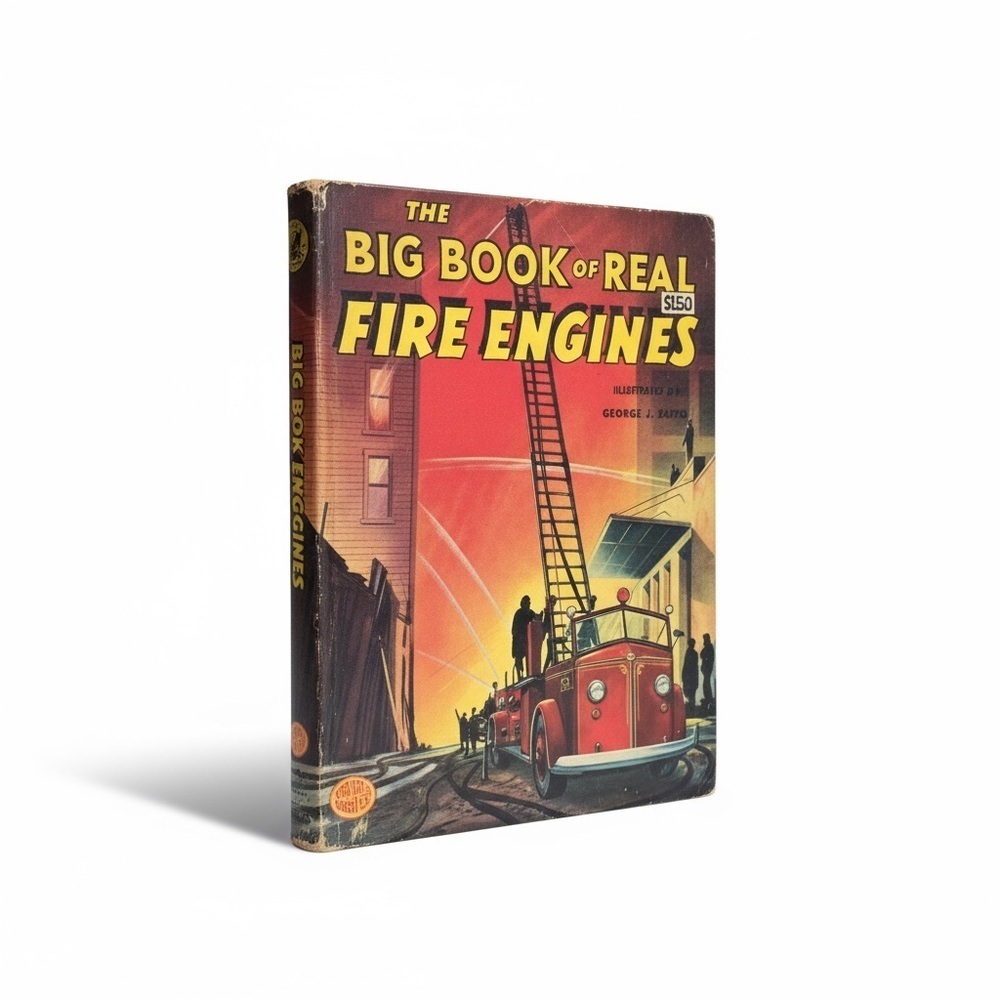 FIRE ENGINE BOOK The Big Book of Real Fire Engines Vintage 1950s Hardcover Book